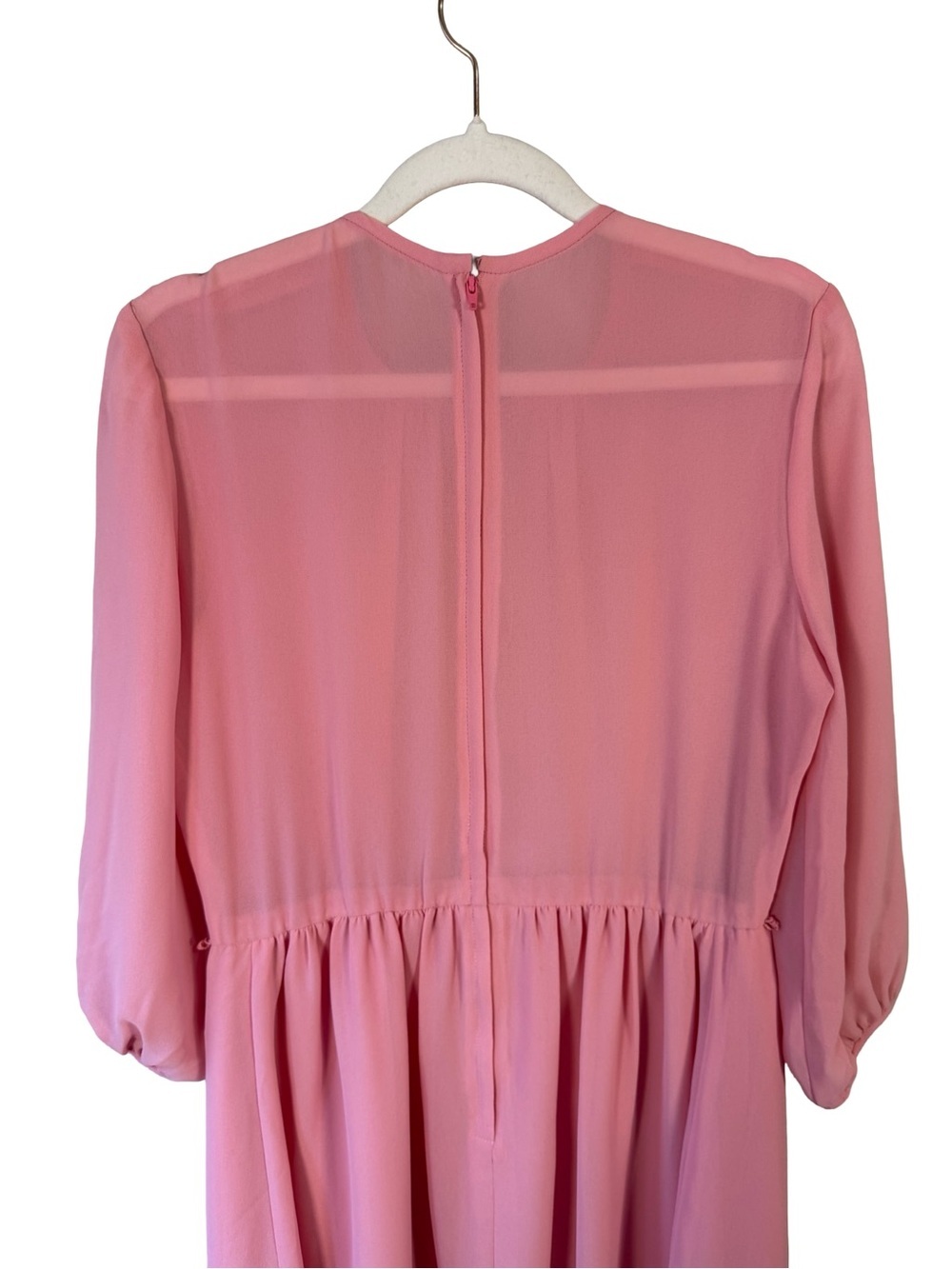 Blush Pink Midi Dress with 3/4 Sleeves Size M Boho Cottagecore Feminine - Picture 10 of 11